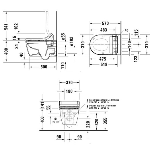 Крышка-биде Duravit SensoWash Classic 613000012002300