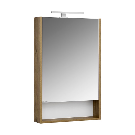 Зеркальный шкаф Aquaton Сканди 55 1A252102SDZ90 белый/дуб рустикальный (550х850 мм)