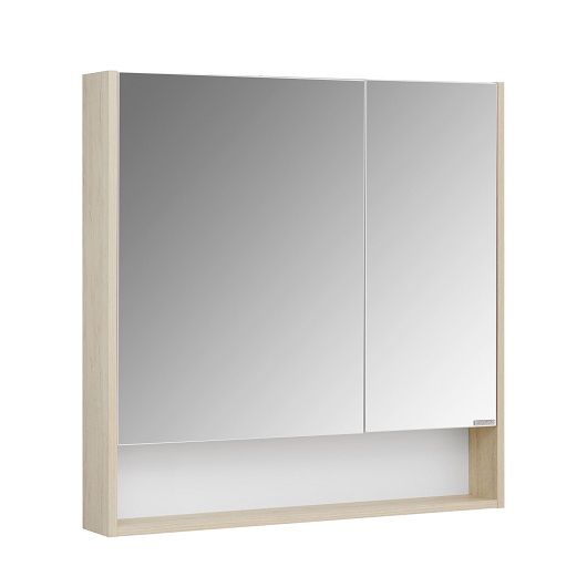 Зеркальный шкаф Aquaton Сканди 90 1A252302SDB20 белый/дуб верона (850х850 мм)