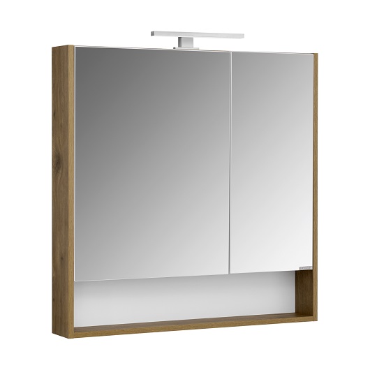 Зеркальный шкаф Aquaton Сканди 90 1A252302SDZ90 белый/дуб рустикальный (850х850 мм)