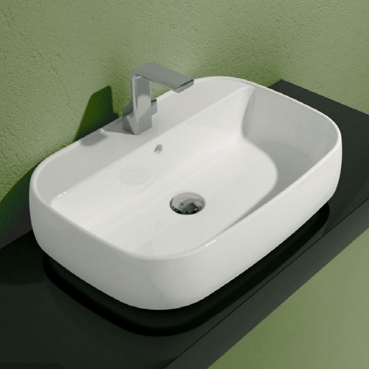 Раковина Flaminia Flag FG64L (640х440 мм, белая) без отверстия под смеситель