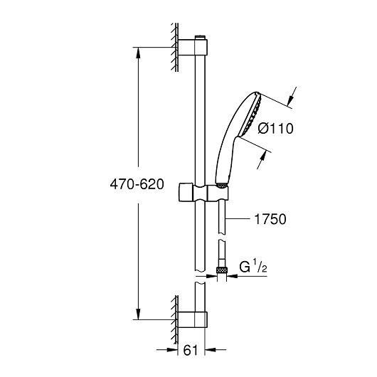 Душевой гарнитур Grohe Tempesta 110 27924003 (7,6 л/мин)