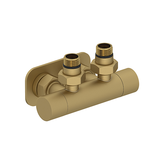 Вентиль угловой Сунержа 032-1416-1234 (2 х G 1/2″ НР х G 3/4″ НГ) матовое золото