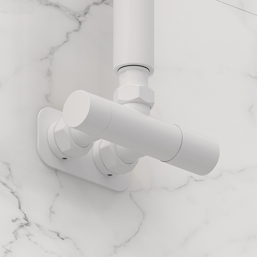 Вентиль угловой Сунержа EU50 30-1425-1234 (1 х G 1/2″ НР х G 3/4″ НГ) матовый белый