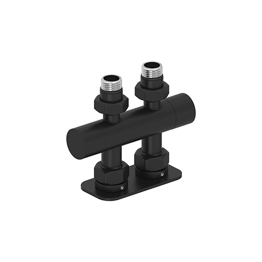 Вентиль прямой Сунержа 31-1417-1234 (2 х G 1/2″ НР х G 3/4″ НГ) матовый черный