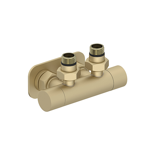 Вентиль угловой Сунержа 022-1416-1234 (2 х G 1/2″ НР х G 3/4″ НГ) матовая шампань