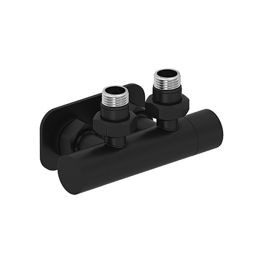 Вентиль угловой Сунержа 31-1416-1234 (2 х G 1/2″ НР х G 3/4″ НГ) матовый черный
