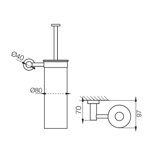 Туалетный ершик настенный FIMA Carlo Frattini Rotola F6006/2CR (хром)