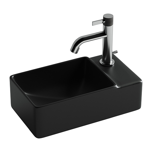 Раковина подвесная Ceramica Nova Element CN5045MB черный матовый (400х395 мм, отверстие под смеситель справа)