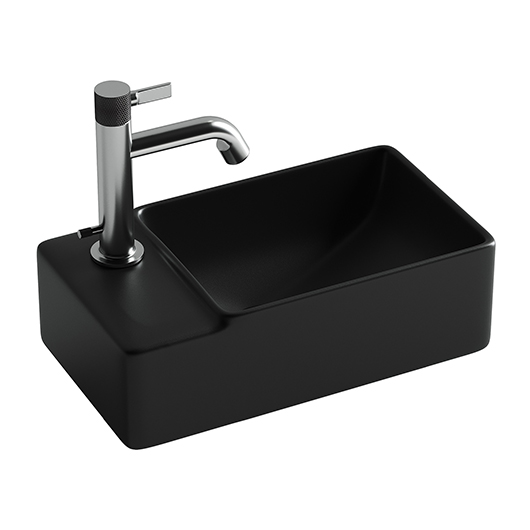 Раковина подвесная Ceramica Nova Element CN5046MB черный матовый (400х395 мм, отверстие под смеситель слева)