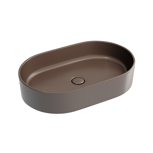 Раковина накладная Ceramica Nova Element CN6048MDB темно-коричневый матовый (608х385 мм)