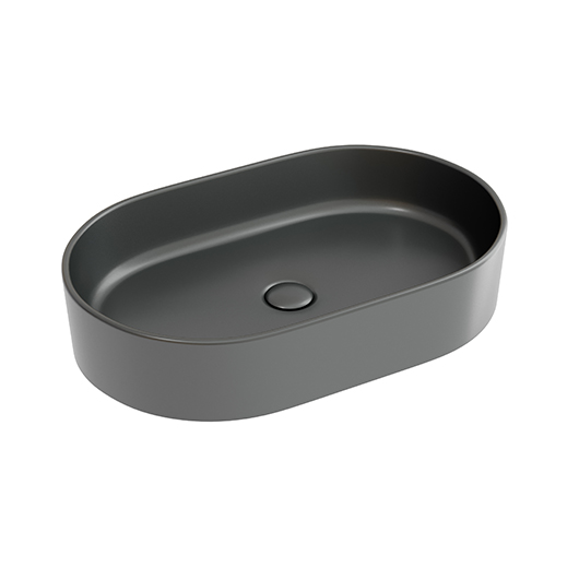 Раковина накладная Ceramica Nova Element CN6048MDH темный антрацит матовый (608х385 мм)