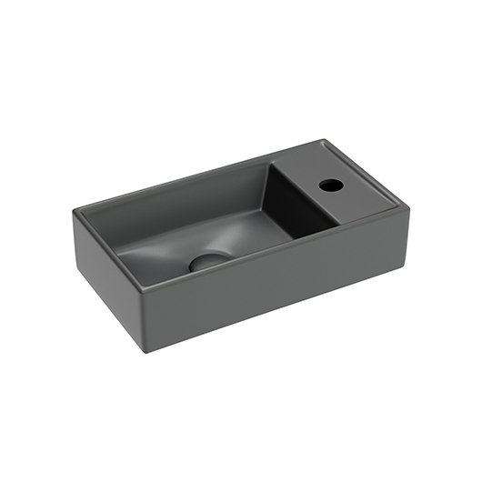 Раковина подвесная Ceramica Nova Element CN6051LMDH темный антрацит матовый (410х225 мм, отверстие под смеситель справа)