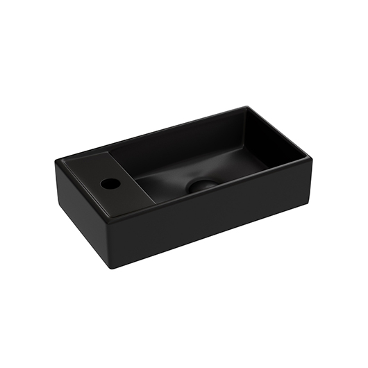Раковина подвесная Ceramica Nova Element CN6051RMB черный матовый (410х225 мм, отверстие под смеситель слева)