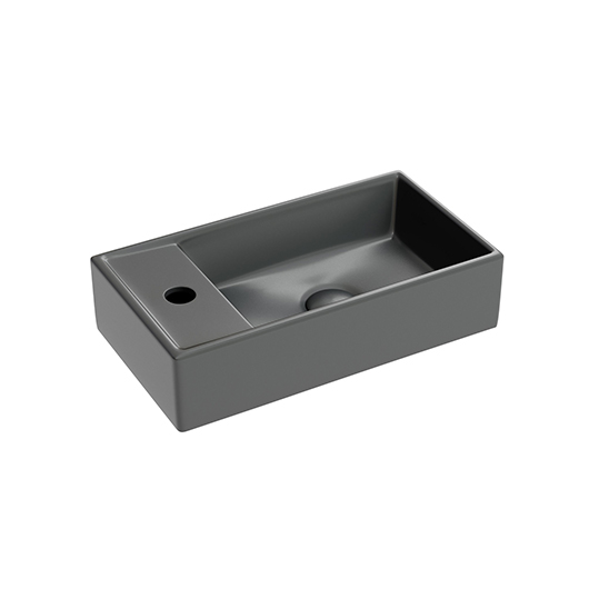 Раковина подвесная Ceramica Nova Element CN6051RMDH темный антрацит матовый (410х225 мм, отверстие под смеситель слева)