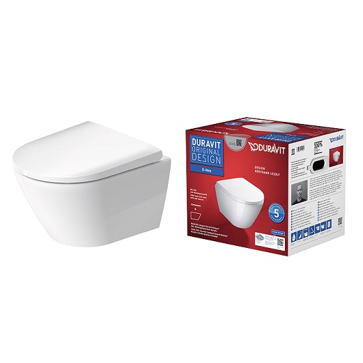 Унитаз подвесной Duravit D-Neo Rimless 45880900A1 безободковый, компакт (чаша 2588090000 с сиденьем SoftClose 0021690000)