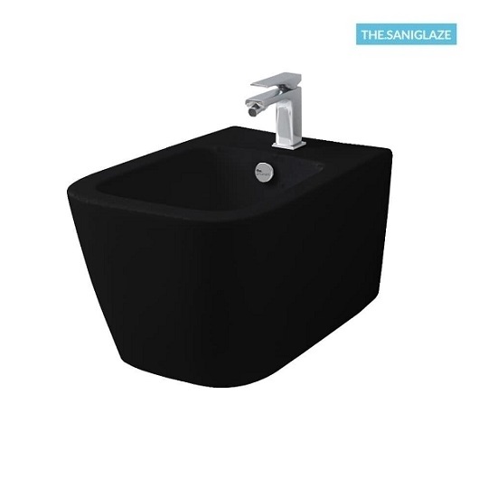 Биде подвесное ArtCeram A16 ASB004 17 00 (черное матовое) с покрытием Saniglaze