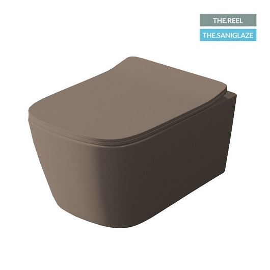 Чаша подвесного унитаза ArtCeram A16 The.Reel ASV006 41 00 (Brown Matera Matt), TornadoFlush, с покрытием Saniglaze