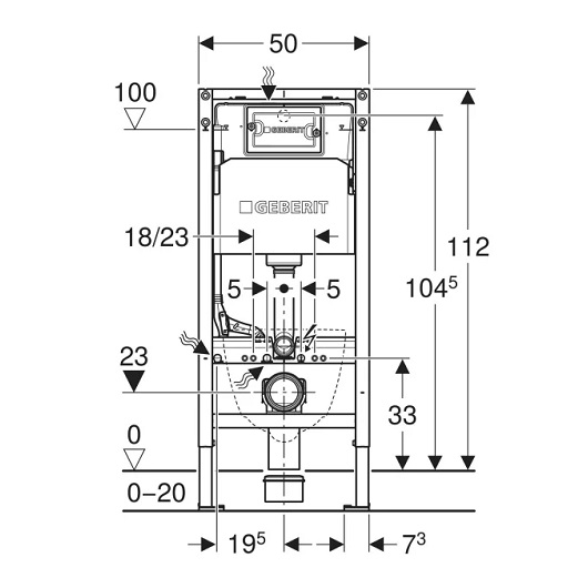 Инсталляция для подвесного унитаза Geberit Duofix Delta 458.128.DW.2 (комплект 4 в 1)