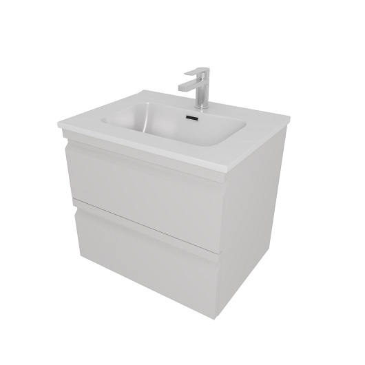 Тумба с раковиной Aquatek Вега AQ77060-LG (серый туман, 610х460 мм)