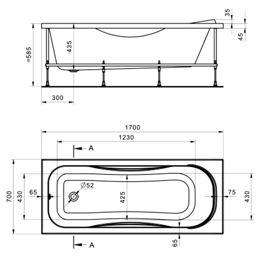 Ванна акриловая Santek Тенерифе 170х70 1WH302207 (1.WH30.2.207)