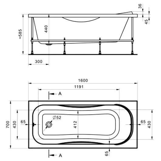 Монтажный комплект для ванны Santek Монако/Тенерифе 160х70 1WH112425 (1.WH11.2.425)