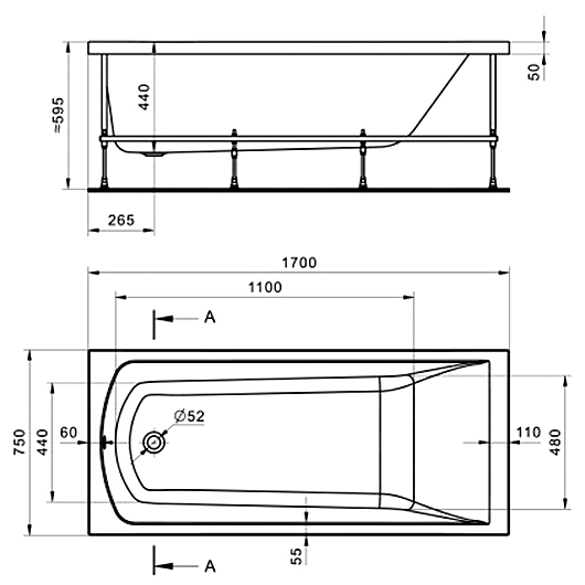 Монтажный комплект для ванны Santek Фиджи 170х75 1WH501601 (1.WH50.1.601)