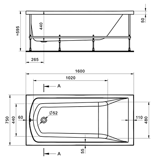 Монтажный комплект для ванны Santek Фиджи 160х75 1WH501602 (1.WH50.1.602)
