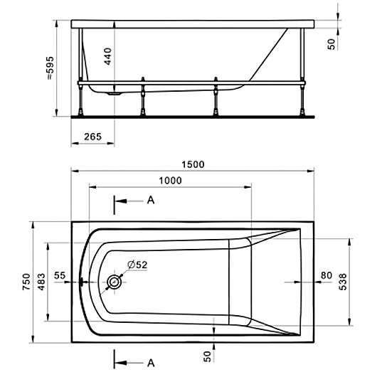 Ванна акриловая Santek Фиджи 150х75 1WH501598 (1.WH50.1.598)