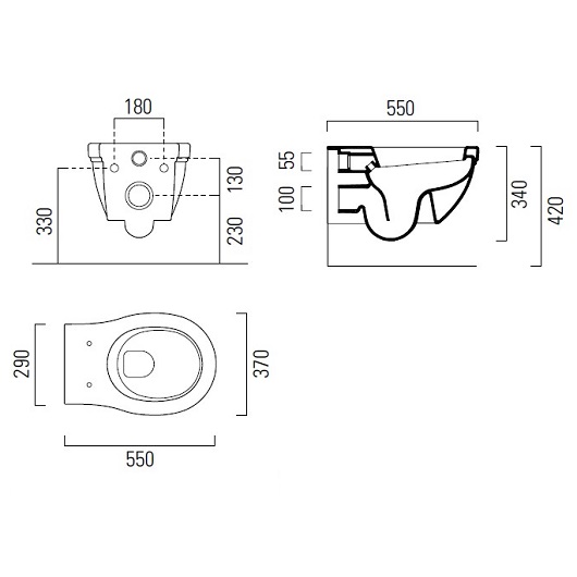 Чаша подвесного унитаза GSI Classic 8712FR211 (871211)