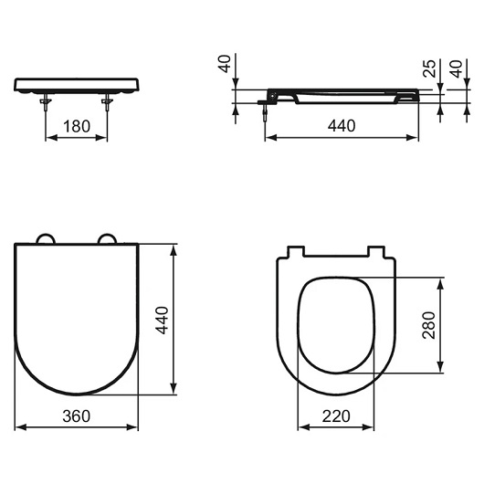 Сиденье с крышкой для унитаза Ideal Standard La Dolce Vita E330401 (SoftClose)