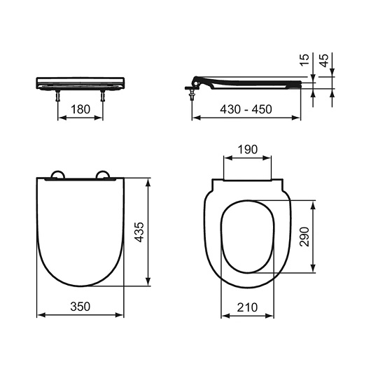 Сиденье с крышкой для унитаза Ideal Standard i.life O Slim T572401 (SoftClose)