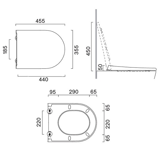 Сиденье с крышкой для унитаза Catalano Sfera 0551300001 с механизмом плавного закрывания