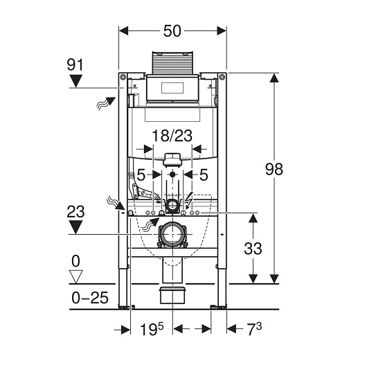 Инсталляция для подвесного унитаза Geberit Duofix Omega 111.030.00.2 (высота 98 см)