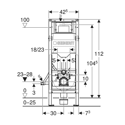 Инсталляция для подвесного унитаза Geberit Duofix UP320 111.350.00.6 (ширина 42,5 см)