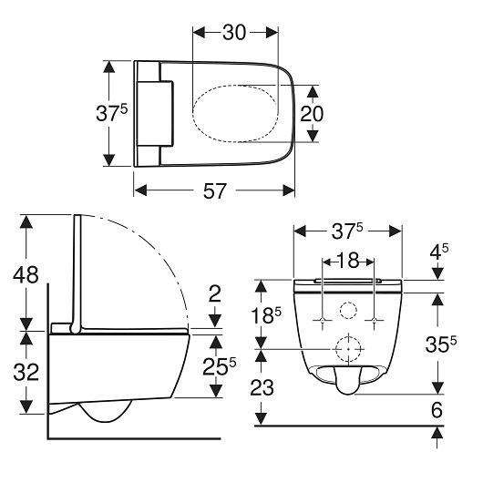 Унитаз-биде подвесной Geberit AquaClean Sela 146.250.01.1