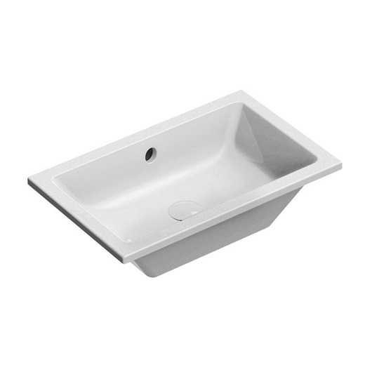 Раковина встраиваемая снизу/сверху GSI Kube X 895309 (600×370 мм) белая матовая