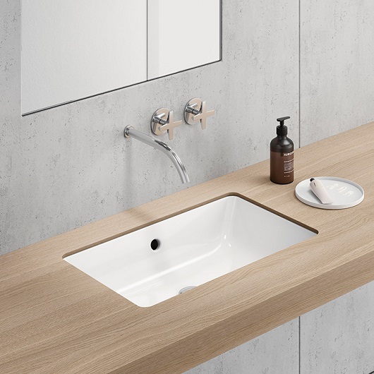 Раковина встраиваемая снизу/сверху GSI Kube X 895309 (600×370 мм) белая матовая