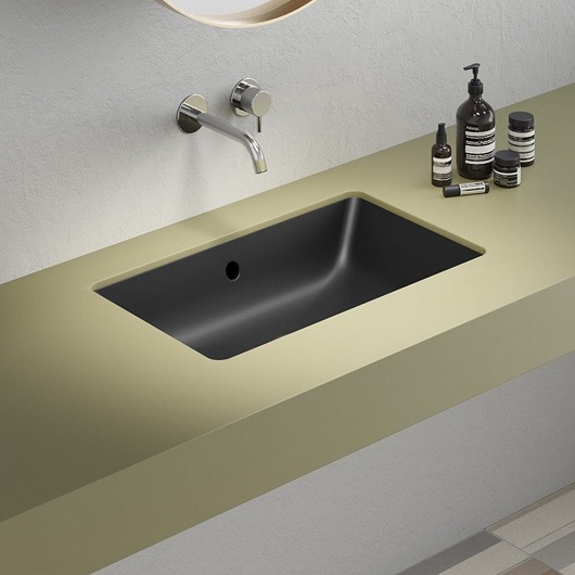 Раковина встраиваемая снизу/сверху GSI Kube X 895326 (600х370 мм) черная матовая