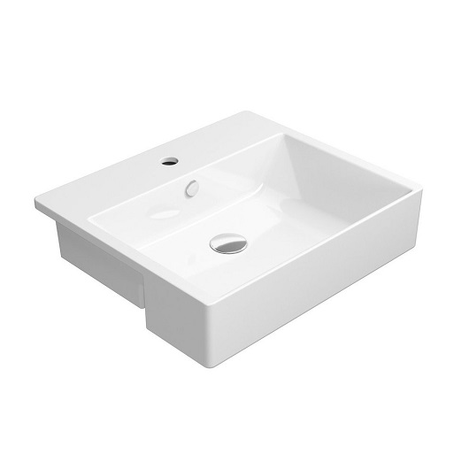 Раковина полувстраиваемая GSI Kube X 9434111 (550×470 мм) белая
