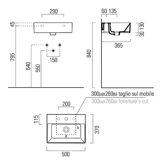 Раковина GSI Kube X 9447111 (500х370 мм) белая