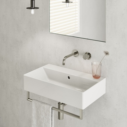 Раковина GSI Kube X 9454011 (600х370 мм) белая, без отверстия под смеситель