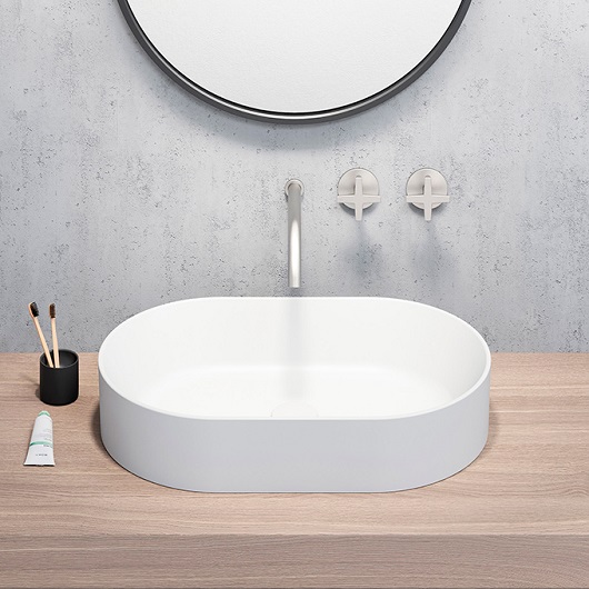 Раковина накладная GSI Kube X 945809 (600×370 мм) белая матовая