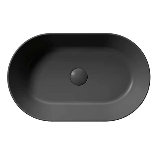Раковина накладная GSI Kube X 945826 (600×370 мм) черная матовая