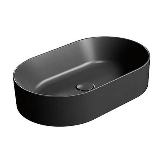 Раковина накладная GSI Kube X 945826 (600×370 мм) черная матовая