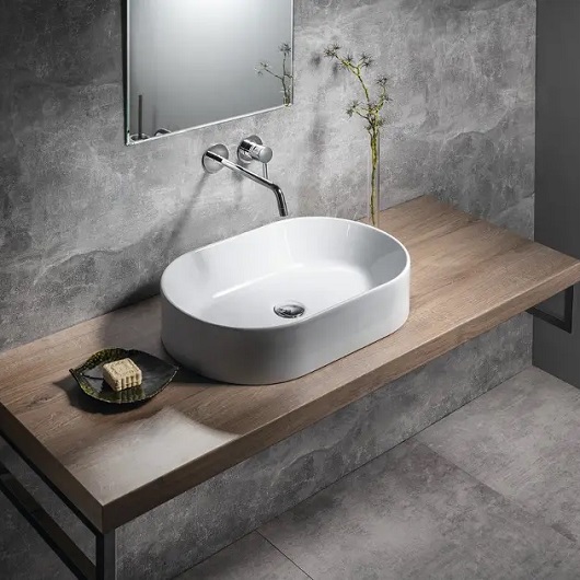 Раковина накладная GSI Kube X 945809 (600×370 мм) белая матовая