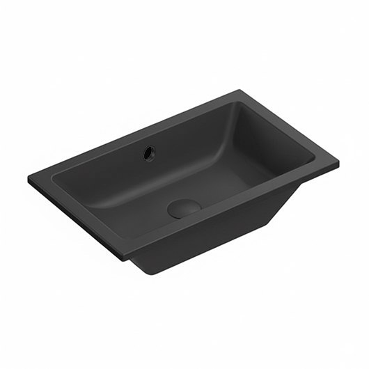 Раковина встраиваемая снизу/сверху GSI Kube X 895326 (600х370 мм) черная матовая