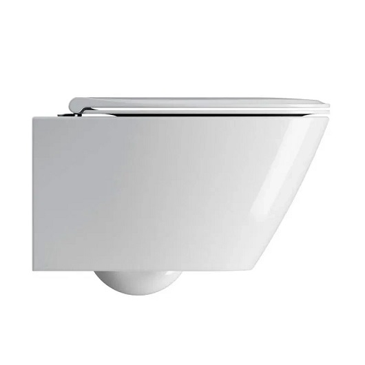 Чаша подвесного унитаза GSI Modo+ Rimless 8415FR411 безободковая, Swirflush, белая