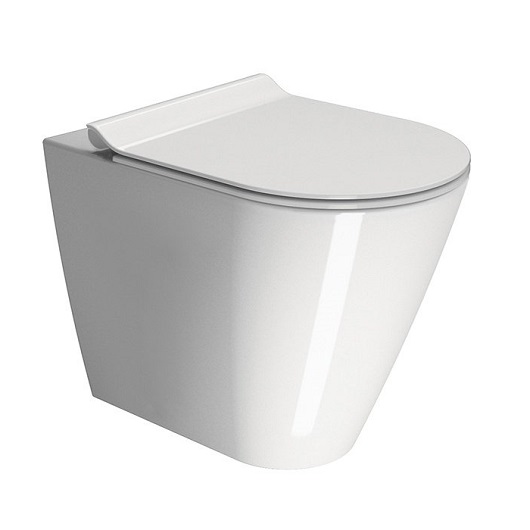 Чаша приставного унитаза Scarabeo GSI Kube X Rimless 9410FT11, безободковая, Swirlflush, белая