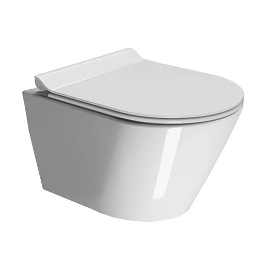 Чаша подвесного унитаза GSI Kube X Rimless 9412FR511 безободковая, компакт, Geniusflush, белая